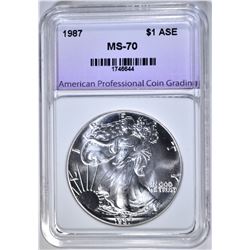 1987 AMERICAN SILVER EAGLE, APCG PERFECT GEM BU