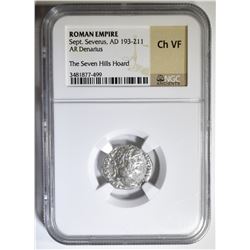 AD 193-211 SEPT. SEVERUS AR DENARIUS NGC CH VF