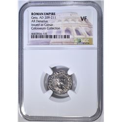 AD 209-211 GETA AR DENARIUS NGC VF