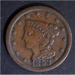 1853 HALF CENT  VF