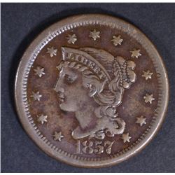 1857 LARGE CENT XF