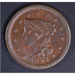 1854 LARGE CENT  CH BU RB