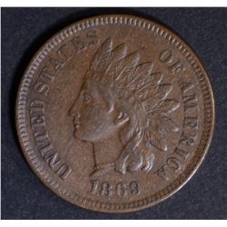 1869 INDIAN CENT XF