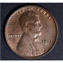 1911-D LINCOLN CENT  CH BU RB