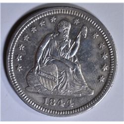 1844 SEATED LIBERTY QUARTER CH BU