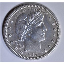 1914-S BARBER QUARTER AU/BU RARE