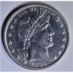 1905-S BARBER HALF DOLLAR  AU/BU