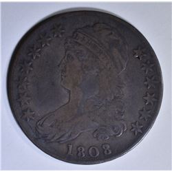 1808/7 BUST HALF DOLLAR  FINE