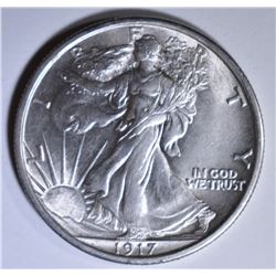 1917 WALKING LIBERTY HALF DOLLAR GEM BU