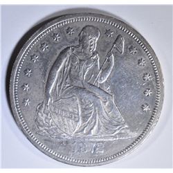 1872 SEATED LIBERTY DOLLAR AU/BU