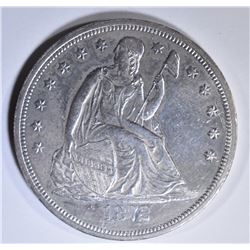 1872 SEATED LIBERTY DOLLAR  AU/BU