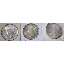 3-1922 PEACE DOLLARS, XF