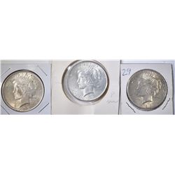 3-1923 PEACE DOLLARS, XF