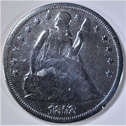 1872 SEATED DOLLAR FINE POLISHED
