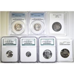 LOT OF 7 SLABBED COINS: SEE PHOTOS