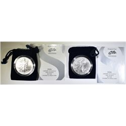 2 2006-W AMERICAN SILVER EAGLES