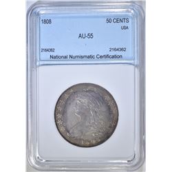 1808 CAPPED BUST HALF DOLLAR  NNC AU