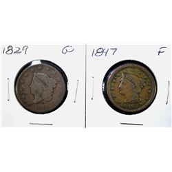 1829 GOOD, & 1847 FINE LARGE CENTS