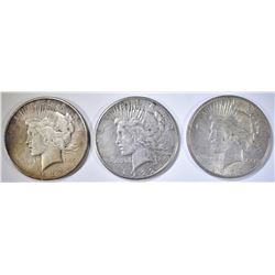 1922-P-D-S CIRC PEACE DOLLARS