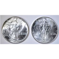 2-BU 1986 AMERICAN SILVER EAGLES 1st YEAR