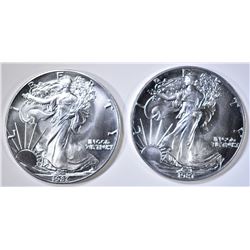 2-BU 1987 AMERICAN SILVER EAGLES