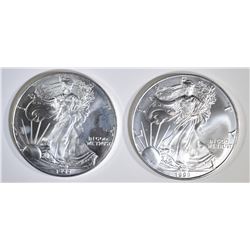 2-1999 BU AMERICAN SILVER EAGLES