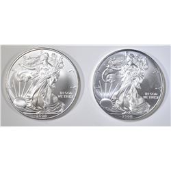 2-2008 BU AMERICAN SILVER EAGLES