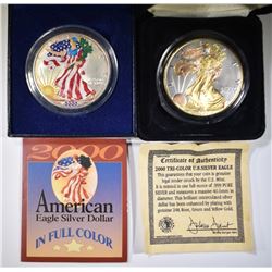 COLORIZED & GOLD ENHANCED 2000 SILVER EAGLES