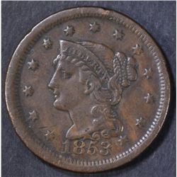 1853 LARGE CENT XF