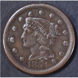 1854 LARGE CENT  XF