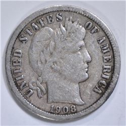 1908-O BARBER DIME  VF