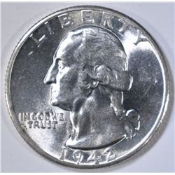 1942-D WASHINGTON QUARTER  CH BU