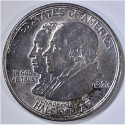 1923-S MONROE COMMEM HALF DOLLAR CH BU+