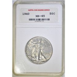 1940 WALKING LIBERTY HALF DOLLAR CCGS GEM BU