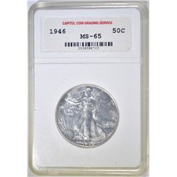 1946 WALKING LIBERTY HALF DOLLAR  CCGS GEM BU