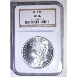 1881-S MORGAN DOLLAR NGC MS-66