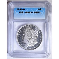 1881-O MORGAN DOLLAR ICG MS-63+ DMPL