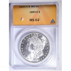 1885-S MORGAN DOLLAR ANACS MS-62