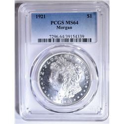 1921 MORGAN DOLLAR  PCGS MS-64