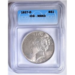 1927-D PEACE DOLLAR  ICG MS-63