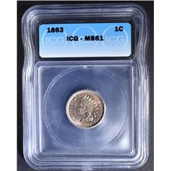 1863 INDIAN CENT ICG MS-61