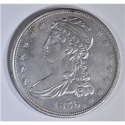 1836 REEDED EDGE BUST HALF DOLLAR  AU/BU