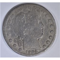 1904-S BARBER HALF DOLLAR GOOD