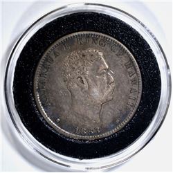 1883 HAWAII QUARTER XF/AU