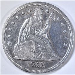 1853 SEATED LIBERTY DOLLAR AU