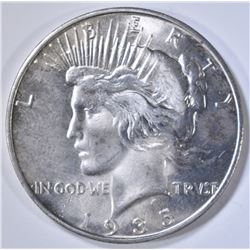 1935-S PEACE DOLLAR, AU/BU CLEANED