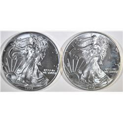 2-BU 1997 AMERICAN SILVER EAGLES