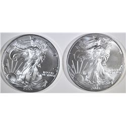 2-BU 2003 AMERICAN SILVER EAGLES