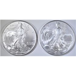 2-BU 2005 AMERICAN SILVER EAGLES