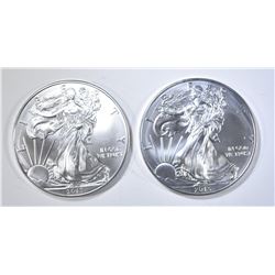 2-BU 2013 AMERICAN SILVER EAGLES